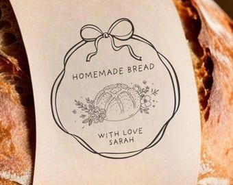 Sourdough Bread Label Stamp Homemade Bread Package Stamp Baked With Love Stamp For Baked Goods Artisan Bakery Homemade Gift Tag Belly Band
