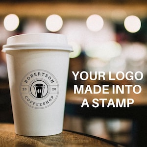 Custom Coffee Cup Stamp, Custom Logo Stamp Coffee Sleeve Self Inking Business Stamper, Coffee Shop Rubber Stamp, Coffee Station To Go Cups