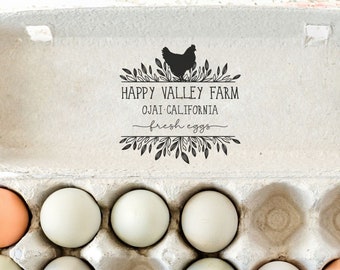 Fresh Eggs Stamp, Egg Carton Stamp Custom Farm Stamp, Large Chicken Egg Rubber Stamp, Farm Name Stamp, Personalized Chicken Lover Gift