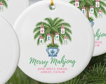 Mahjong Christmas Ornament Custom Matching Mahjong Gifts Mahjong Group Keepsake Mahjong Player Merry Christmas Game Night Friends Present