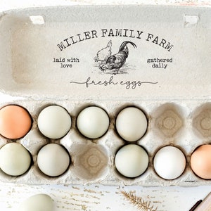 Half Dozen Egg Cartons (Pack of 10) - Blank Top - Carton Holds 6 Eggs (3x3  label size)