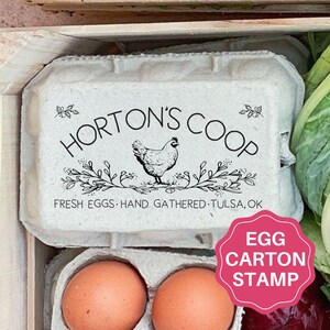 Egg Carton Stamps Custom Rubber Egg Cartons Personalized Homestead Stamp, Backyard Farmer Coop Gift, Hand Gathered Fresh Eggs Farm Name Logo