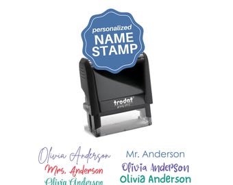 Personalized Teacher Name Stamp Signature Stamp, Custom Teacher Stamps, Custom Name Stamps Self-Inking Calligraphy Name Stamp Teacher Gift