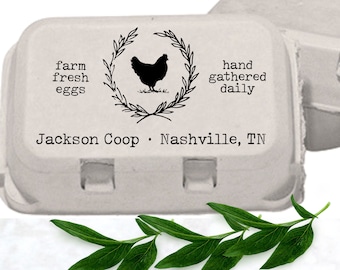 Custom Egg Cartons Stamp Chicken Farmer Gift, Hobby Farm Personalized Egg Cartons, Backyard Hens Coop Stamp, Fresh Eggs Stamper Accessories