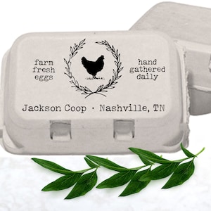 Custom Egg Cartons Stamp Personalized Egg Carton Labels, Chicken Farmer Gift, Backyard Hobby Farm Coop, Farm Fresh Eggs Stamper Accessories