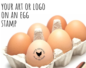 Egg Stamp Custom Farm Stamp, Farm Logo, Your ART On A Chicken Egg Stamp, Chicken Coop Gift, Farm Egg Rubber Stamp, Farmer Gift