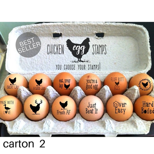 Chicken Egg Stamps Funny Egg Stampers, Rubber Egg Stamps For Farm Fresh Eggs, Mini Stamps Gifts For Backyard Farmer, Chicken Lover Gift