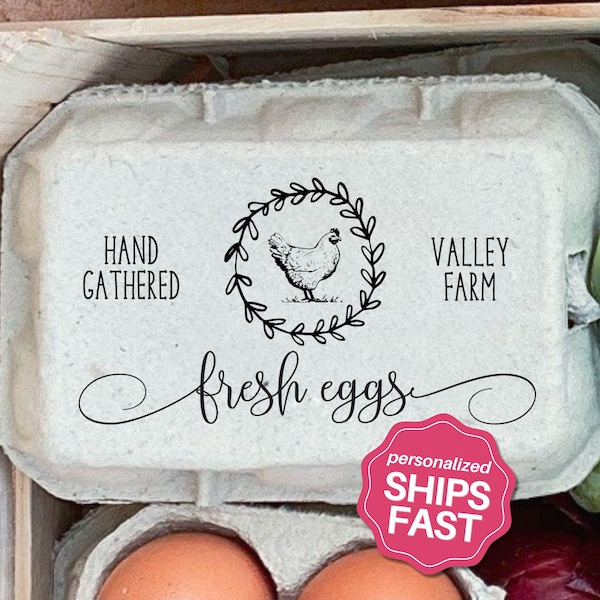 Sellos para cartones de huevos, sellos personalizados para cartones de huevos, cartones personalizados para gallineros, regalo para mamá amante de las gallinas, sello para huevos frescos de granja.