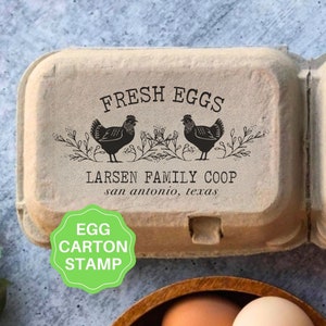 Egg Carton Stamp Custom Egg Carton Stamp Personalized Egg Cartons Stamp Chicken Farmhouse Gift Fresh Eggs Stamper Farmer Large Rubber Stamp