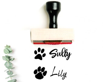 Paw Print Stamp Custom Dog Name Stamp For Pet Lover Birthday, Puppy Dog Paw, Cat Paw Print, New Pet Owner Gift Dog Mom Signature Gift Tag