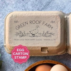 Tampon en carton d'oeufs de canard personnalisé Tampon en carton d'oeufs de canard personnalisé en caoutchouc, tampon d'oeufs de ferme, cadeau agriculteur, oeuf de poule frais de ferme