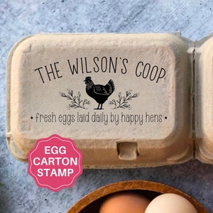 Tampon de boîte d'oeufs personnalisé Boîtes d'oeufs personnalisées, Tampon de ferme de poulet pour boîtes, Accessoire pour poulailler, Cadeau de paysan d'arrière-cour pour mari