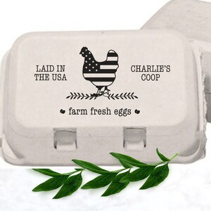 Egg Carton Stamp Custom Egg Cartons American Flag Gift For Farm Husband, Patriotic Farm Laid In USA Farmer Chicken Lover Coop Gift Customize