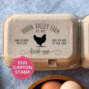 Custom Egg Cartons Stamp Chicken Egg Carton Stamp For Eggs Chicken Farm Stamp, Coop Accessory, Backyard Chicken Gift Large Rubber Fresh Eggs