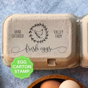 Egg Carton Stamps Personalized Egg Carton Labels Custom Chicken Coop Cartons Chicken Lover Gift For Mom, Backyard Farm Fresh Eggs Stamper