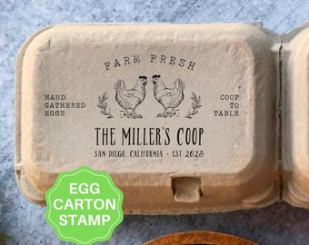 Chicken Egg Carton Stamp Custom Egg Cartons For Gifting Eggs, Chicken Farm Stamp Coop Accessory, Backyard Chicken Gift Large Fresh Egg Stamp