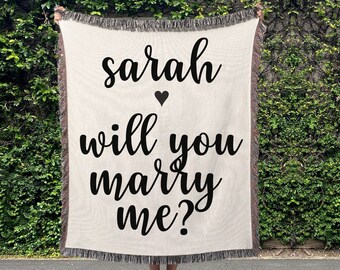 Proposal Will You Marry Me Blanket Unique Girlfriend Wedding Proposal Gift, Personalized Engagement Sign Marriage Proposal Fiancee Gift