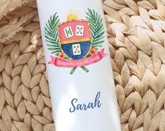 Personalized Mahjong Tumbler Mahjong Social Travel Mug Custom Mahjong Cup Gift For Mahjong Player Mahjong Lover Game Night Hostess Gift