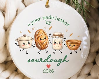 Personalized Sourdough Ornament Sourdough Christmas Ornament, Bread Lover Gift, Sourdough Baker Gift, Custom Sourdough Starter Keepsake