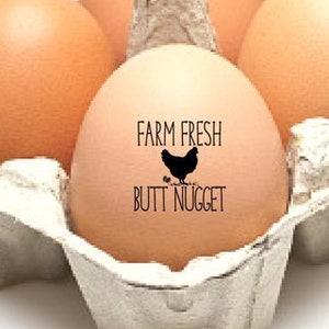 Funny Chicken Gift Chicken Coop Rubber Stamp Mini Homesteader Naughty Gag Gift For Him Hen Picture Design Stamp Fresh AF Egg Stamp