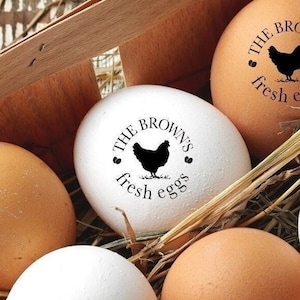 CUSTOM EGG STAMPS Gift for Friend's Backyard Chickens Egg Stamp, Chicken Coop Name Farm Eggs, Chicken Farmer Mini Stamp For Chicken Keeper