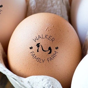 Personalized Egg Stamps Custom Egg Stamper For Chicken Coop Eggs, Family Farm Name Label, Housewarming Chicken Lover Gift, Small Mini Hen