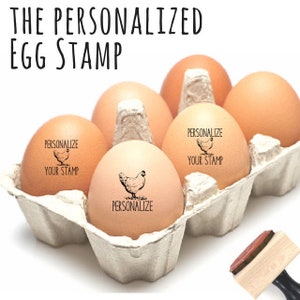 Personalized Rubber Egg Stamp Hen 1/2 Impression Size Personalized Rubber Egg Stamp Hen 1/2 Impression Size