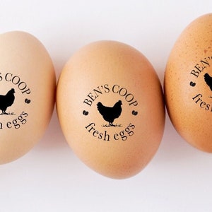 Egg Stamps Personalized Chicken Egg Stamp, Custom Egg Stamper, Chicken Coop Name Farm Egg Label, Chicken Gifts, Stamp on Hen Egg For Farmer