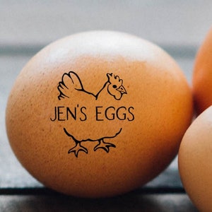 Egg Stamp Personalized Chicken Egg Stamps, Custom Farm Gift, Chicken Coop Mom Gift, Farm Name Eggs, Chicken Lover Gift, Mini Hen Egg Stamp