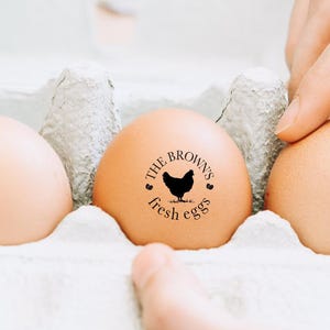 PERSONALIZED Egg Stamps Custom Egg Stamp, Farm Fresh Egg Stamp, Backyard Chicken Stamp Chicken Coop Chicken Egg Label Stamp, Farmer Gifts