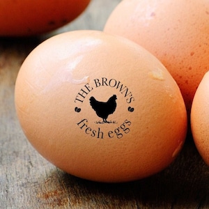 Egg Stamps Custom Egg Stamper Personalized Gift For Chicken Mama, Mini Egg Rubber Stamp Chicken Coop Accessories, Family Farm Name Egg Label
