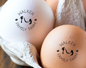 Personalized Egg Stamps Custom Egg Stamps Chicken Egg Stamper Small Mini, Family Farm Name Coop Egg Label, Housewarming Chicken Lover Gift