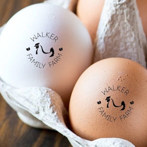 Personalized Egg Stamps For Farms Custom Chicken Egg Stamper Small Mini, Family Farm Name Coop Egg Label, Housewarming Chicken Lover Gift