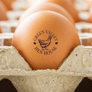 Egg Stamps Custom Chicken Egg Stamp Personalized Chicken Coop Gifts Farmer, Homestead Farm Stamper, Farm Name Egg Business Label Market Tag