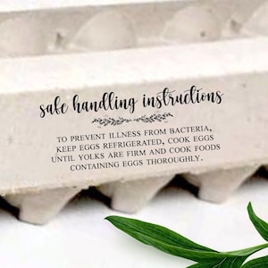 Egg Safety Stamp Egg Carton Stamps, Egg Handling Card Stamp Instructions, Food Safety Required Warning, Prevention Rubber Stamp
