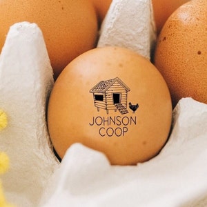 Egg Stamp Custom Gifts For Chicken Moms Birthday Personalized Egg Stamps Farm Backyard Chicken Coop Gift, Small Monogram Egg Rubber Stamper
