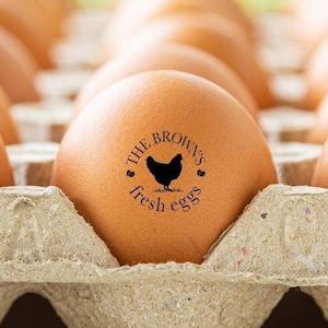 Tampon oeuf personnalisé, idée poulailler, oeuf de poule, oeuf de ferme, cadeau poulet, mini oeuf de poule fermière