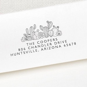 Address Stamp Cactus Arizona Address Stamper Family Desert Cacti Return Address Modern Cactus Housewarming Gift, Southwest Wedding Envelope