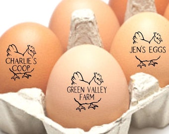 PERSONALIZED EGG STAMPS Custom Chicken Egg Stamp, Farm, Chicken Coop Name Stamp, Farm Egg Label, Chicken Lover Gift, Mini Hen Stamp