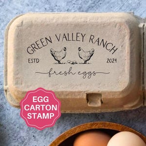Custom Egg Carton Stamp Chicken Egg Cartons, Farmhouse Gift, Fresh Eggs Farm Name Logo, Personalized Egg Cartons Labels Hen Farmer Coop Gift