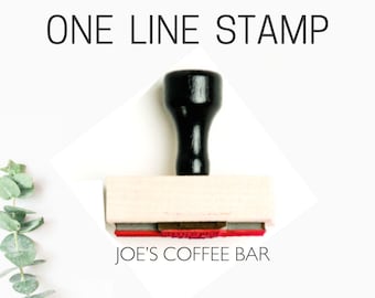 Custom Stamp Personalized Rubber Stamp, Word Text or Name Stamper, 1 to 2 Line Stationery Stamper, Minimalist Business Shop Marketing Inking