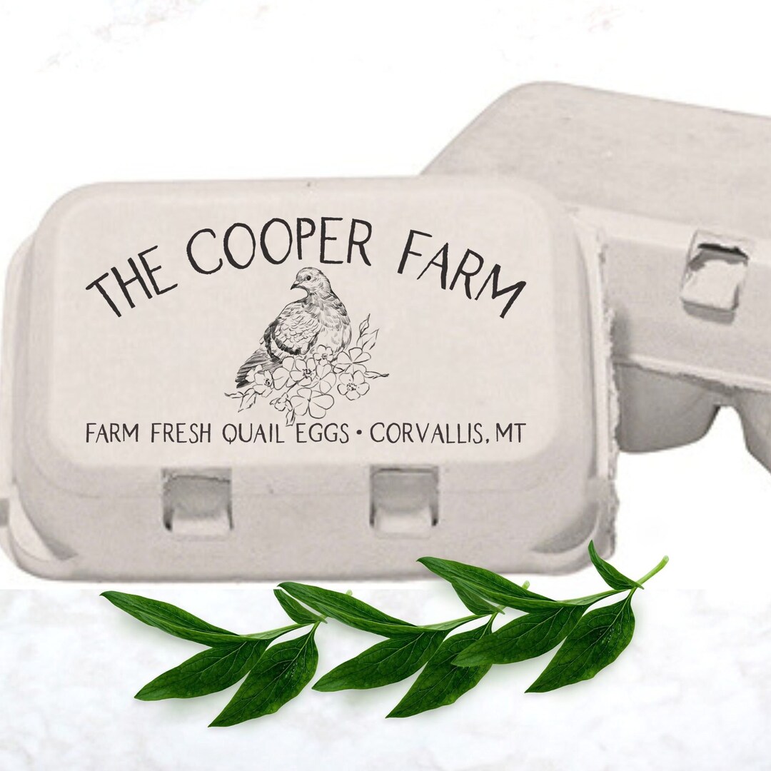 Quail Egg Carton Stamp Custom Quail Stamp Egg Carton Labels Etsy