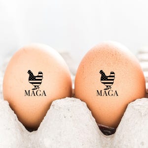 Egg Stamp MAGA Chicken Egg Stamp Trump Lover Gift Flag Egg Stamper America USA Gift Farm Husband, Patriotic Egg Farmer Chicken Lover Gift