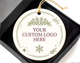 Adorno con el logotipo de la empresa, regalo con el logotipo de la empresa, adorno de marca de la empresa, regalo personalizado para empleados, regalo navideño, recuerdo de oficina corporativa
