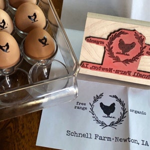 Custom Egg Cartons Stamp Chicken Farmer Gift, Hobby Farm Personalized Egg Cartons, Backyard Hens Coop Stamp, Fresh Eggs Stamper Accessories image 8