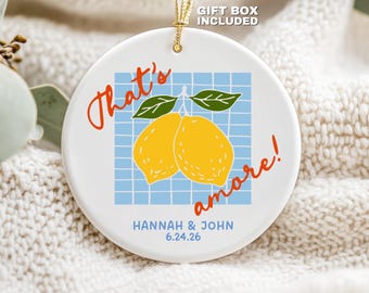Adorno de boda italiano personalizado, Adorno de pareja italiana, Thats Amore, Compromiso de verano italiano, Regalo para recién casados en la Costa Amalfitana, Boda de destino
