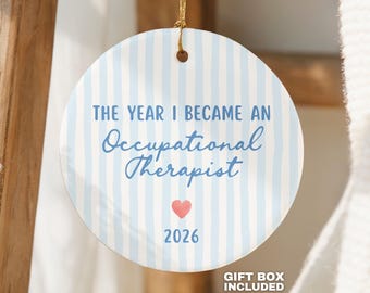 Adorno para terapeuta ocupacional. Año en que me convertí en terapeuta ocupacional. Regalo para la graduación de la nueva escuela de terapia ocupacional. Regalos para terapia ocupacional de parte de los padres. Recuerdo.