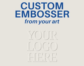 Sello de relieve con logotipo personalizado para tienda Etsy o negocio. Sello de relieve para logotipo de su empresa de arte o diseño. Redondo o rectangular.