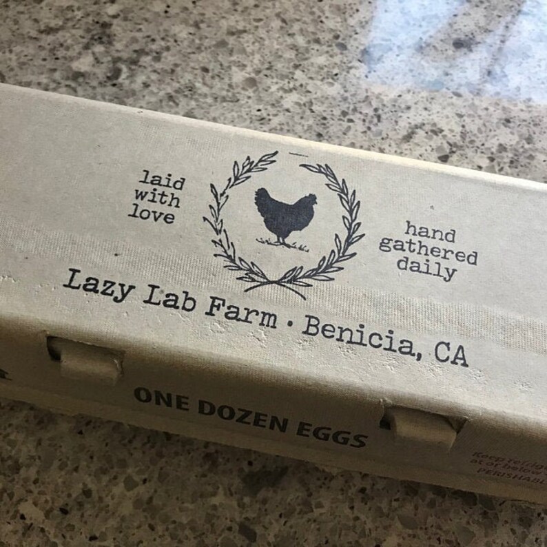 Custom Egg Cartons Stamp Chicken Farmer Gift, Hobby Farm Personalized Egg Cartons, Backyard Hens Coop Stamp, Fresh Eggs Stamper Accessories image 2