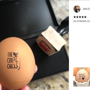 EGG STAMP CUSTOM Chicken Egg Stamps Personalized Egg Stamper, Farm Name Stamp Funny Chicken Owner Gift, Farmers Wife Coop Gift Chicken Lover image 5